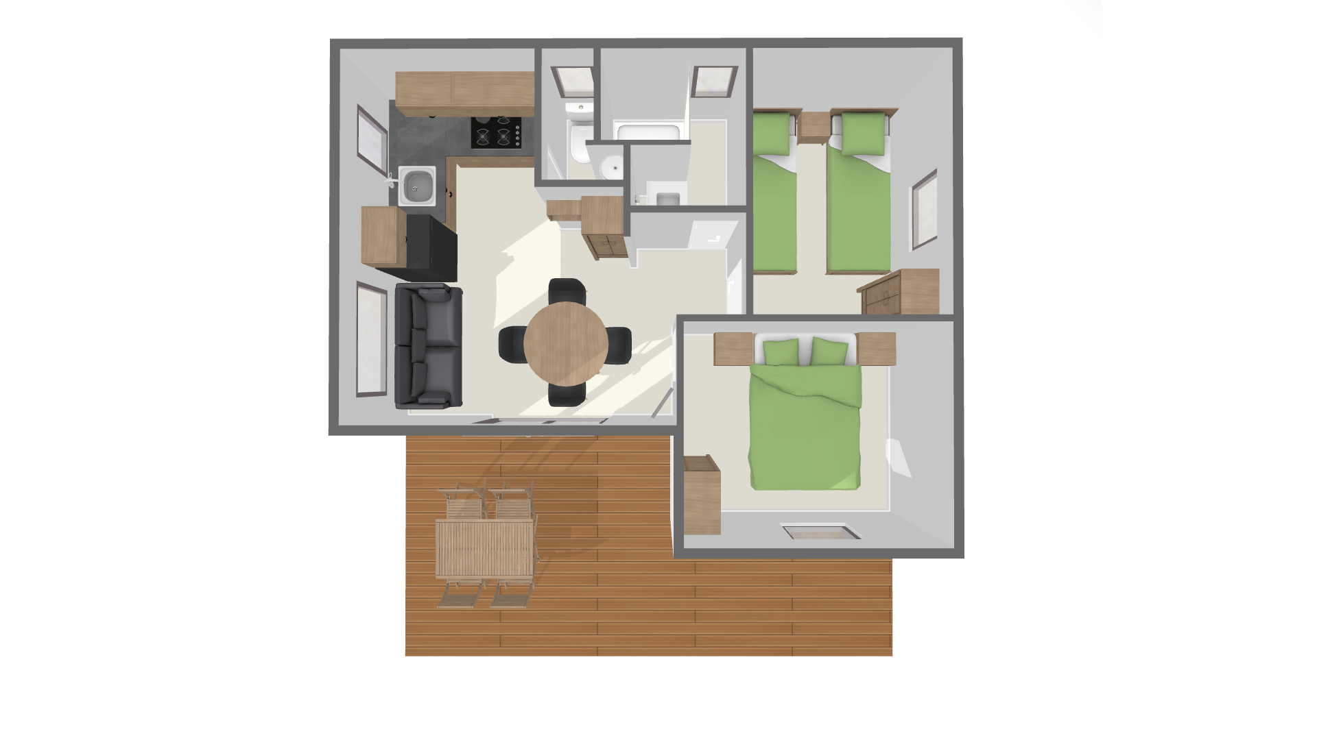Ver el mapa Mobilhome Premium 39 m² (2 habitaciones - 4 pers)