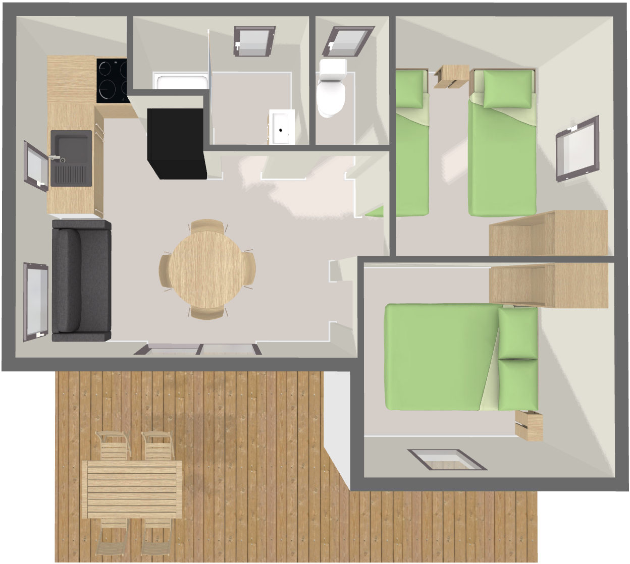 Ver el mapa Chalet Premium 39 m² (2 habitaciones - 4 pers)