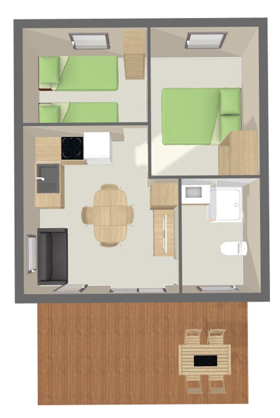Ver el mapa Chalet Confort 50 m² PMR (2 habitaciones - 4 pers)